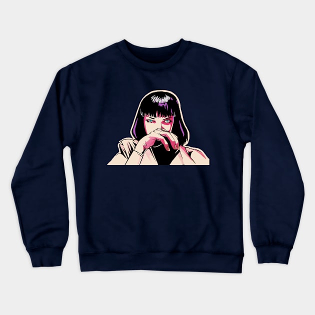 Mia Wallace Pulp Fiction Painting Crewneck Sweatshirt by NibsonMother